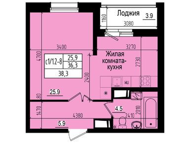 Студия 38.30 кв.м, ЖК «Прагма City» (Прагма Сити), 8 399 988 руб.