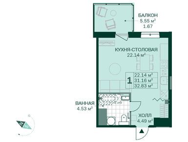 Планировки студии в ЖК Magnifika Residence (Магнифика Резиденс)