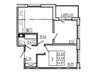 Планировки 3-к. апартаменты в Апарт-комплекс «Bereg. Курортный»