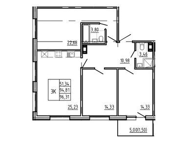 Планировки 4-к. апартаменты в Апарт-комплекс «Bereg. Курортный»