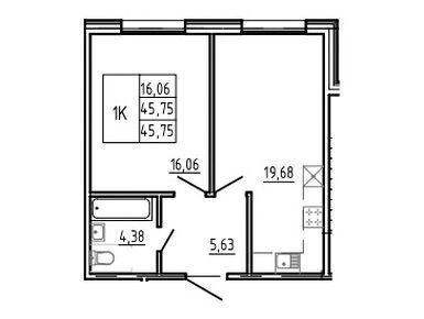 Планировки 2-к. апартаменты в Апарт-комплекс «Bereg. Курортный»