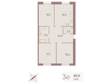 Планировки трехкомнатные в ЖК Neva Haus (Нева Хаус)