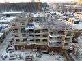 Ведутся работы по устройству монолитных стен 5 этажа 22 корпуса. Фото от 24.12.2012 года.