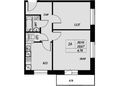 Планировка двухкомнатной квартиры площадью 50,87 кв.м.