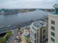 ЖК «Riverside» (Риверсайд). Вид из окна на Ушаковскую набережную. Аэрофотосъемка. Фото от 12.10.2016 г.