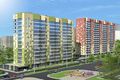 На участке 10400 кв.м. запроектированы 3 монолитно-кирпичных жилых дома (13, 15, 16 этажей).