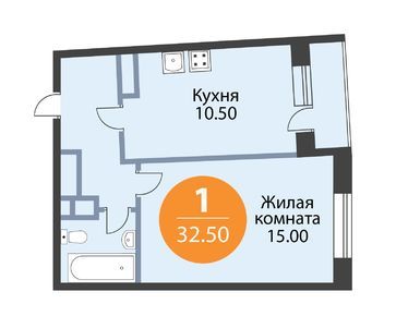 1-комнатная 32.50 кв.м, ЖК Ultra City (Ультра Сити), 9 000 000 руб.