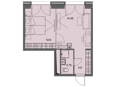 Планировки 1-к. апартаменты в МФК «Docklands-2» («Доклендс-2»)