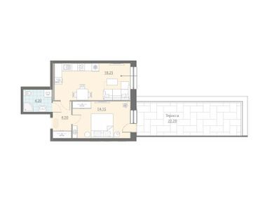 1-комнатные 63.50 кв.м, Комплекс апартаментов NEOPARK (Неопарк), 11 182 350 руб.