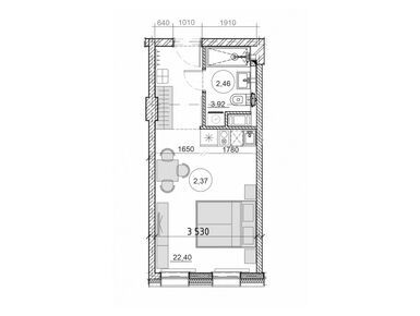 Планировки студии-апартаменты в Апарт-отель «AVENUE-APART на Малом»