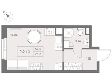 Планировки студии-апартаменты в Апарт-отель «Zoom на Неве» (Зум на Неве)