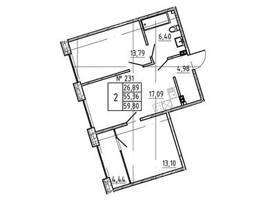 Планировки 3-к. апартаменты в Апарт-комплекс «17/33 RESIDENCE на Петровском острове»