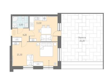 1-комнатные 77.60 кв.м, Комплекс апартаментов NEOPARK (Неопарк), 12 136 640 руб.