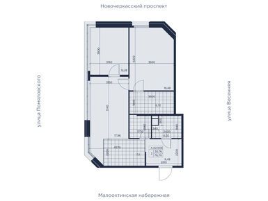 Планировки двухкомнатные в Архитектурный комплекс Akzent (Акцент)