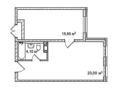 Планировки 2-к. апартаменты в Апарт-отель «AVENUE-APART на Малом»