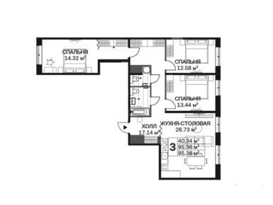 Планировки трехкомнатные в ЖК Magnifika Residence (Магнифика Резиденс)