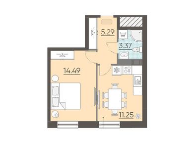 Планировки 1-к. апартаменты в Комплекс апартаментов NEOPARK (Неопарк)