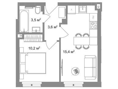 Планировки 2-к. апартаменты в ЖК «Наследие на Марата»