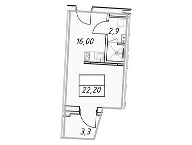 Планировки студии-апартаменты в Апарт-отель «IZZZI на Гороховой» 