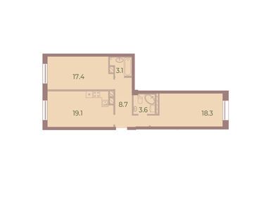 Планировки двухкомнатные в ЖК Neva Haus (Нева Хаус)