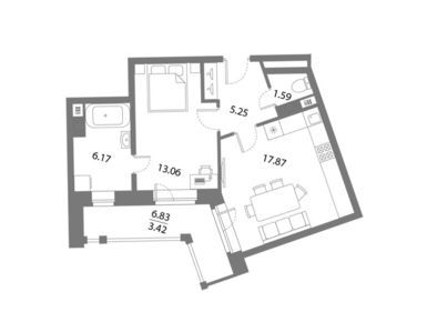 2-комнатная 47.34 кв.м, ЖК Ariosto (Ариосто), 14 059 981 руб.