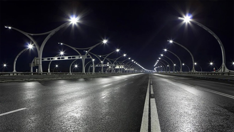 ЗСД. Участок трассы в районе съезда на Автомобильную ул. Вид от ул. Краснопутиловская в сторону Ленинского пр.