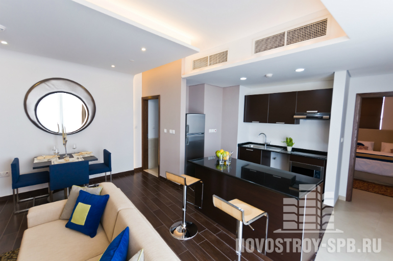 «Евродвушки» представляет собой двухкомнатную квартиру с достаточно просторной кухней-гостиной и изолированной спальней Евродвушка