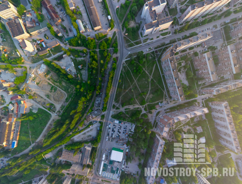 Вид на жилой район с высоты